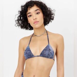 Frankie’s Bikinis Blue Jean bikini top
